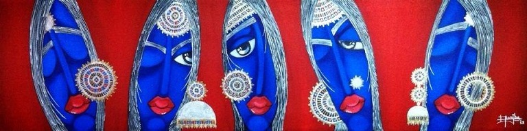 Title: Allure</br>    
Size: 48 x 12 inches</br>     
Medium: Acrylics on Canvas